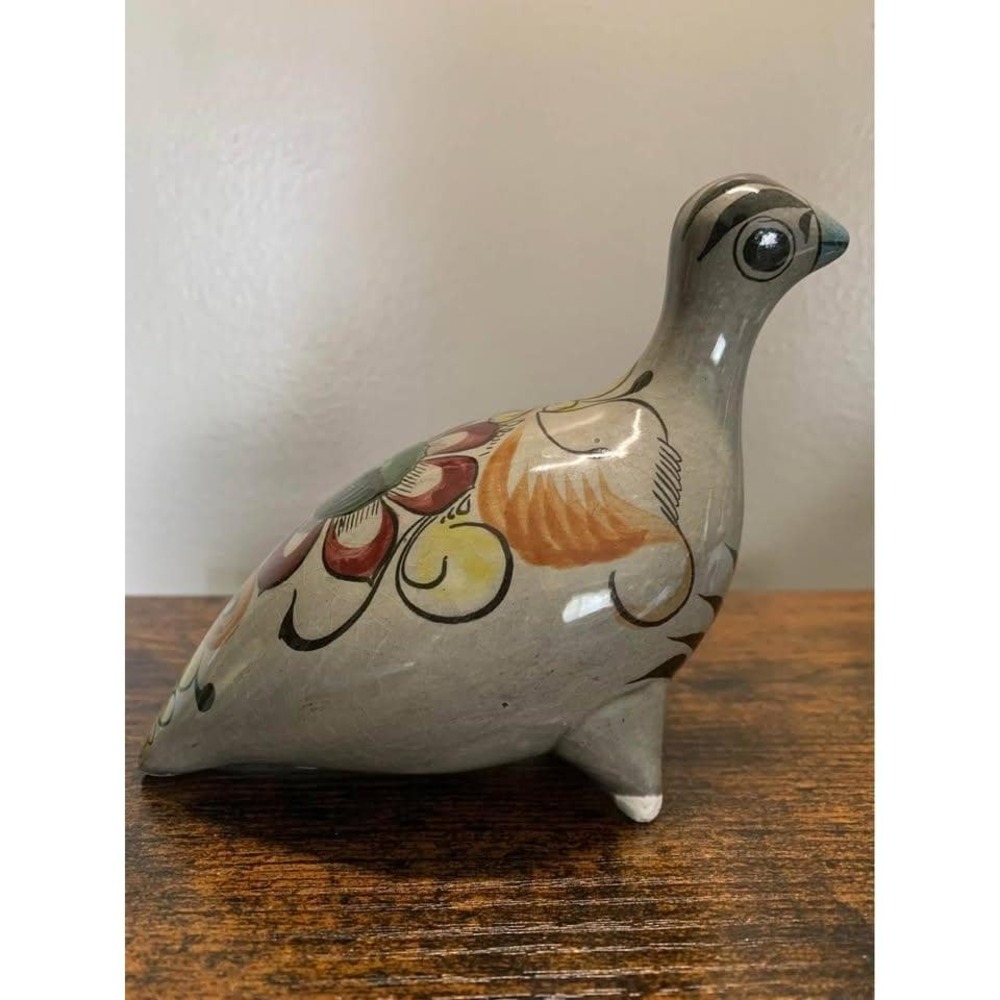 Vintage‎ Mexican Tonala ceramic pottery bird figurine